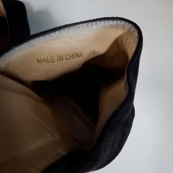 Sofree Size 39 / 8 Embroidered Chunky Heels Floral Mule Slip On Black Red Cute - Picture 7 of 12